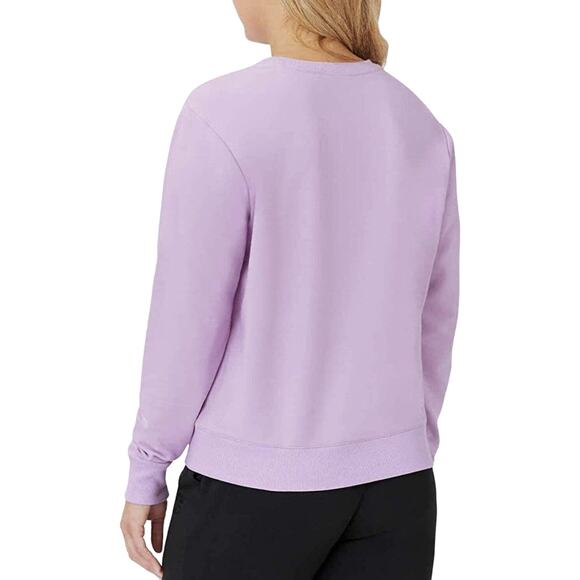 FILA French Terry Pocket Sweatshirt Crew Neck Relaxed Fit Orchid Bloom Size S - Picture 3 of 12